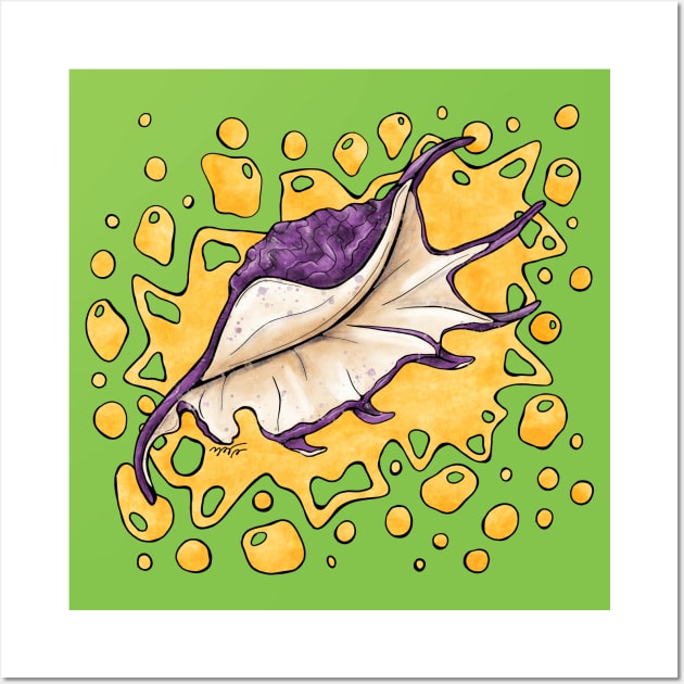 Purple conch shell with bright colors, spider conch Wall Art by NadiaChevrel